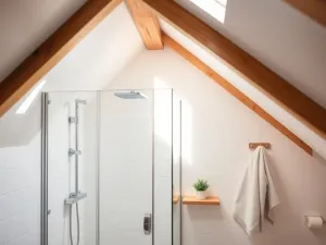 Prysznic na poddaszu pod skosem – pomysły