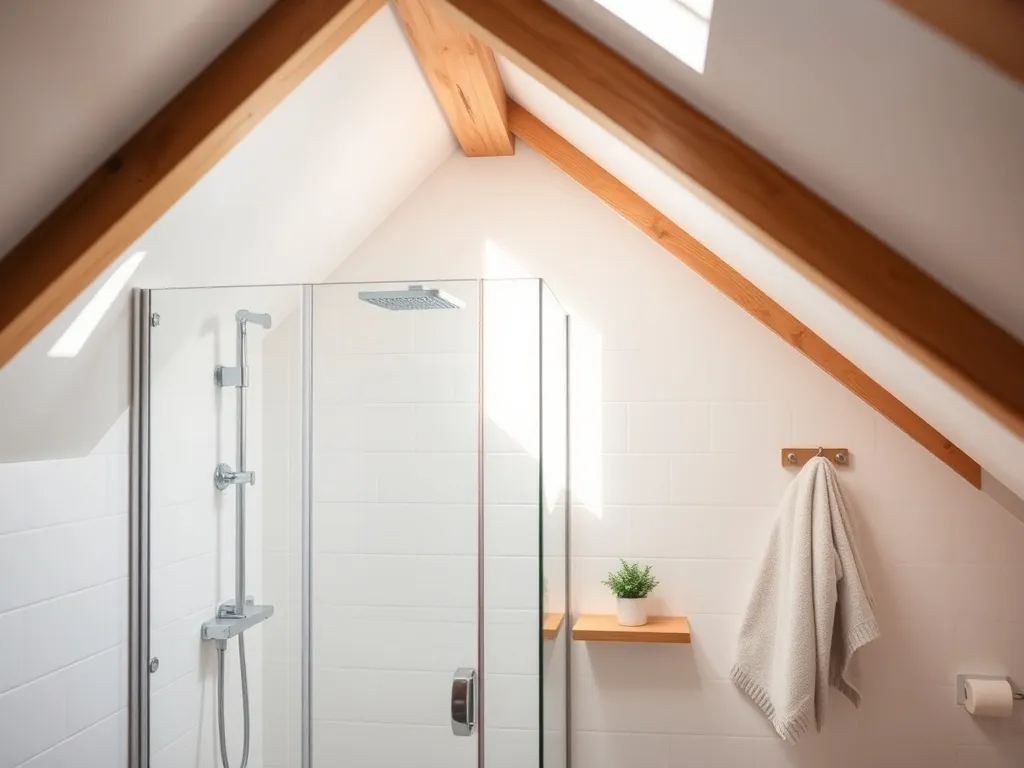 Prysznic na poddaszu pod skosem – pomysły