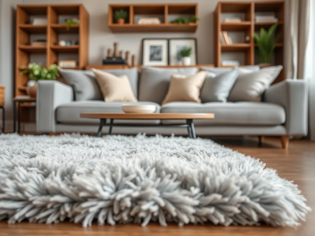 Jaki dywan do szarej kanapy i brązowych mebli?